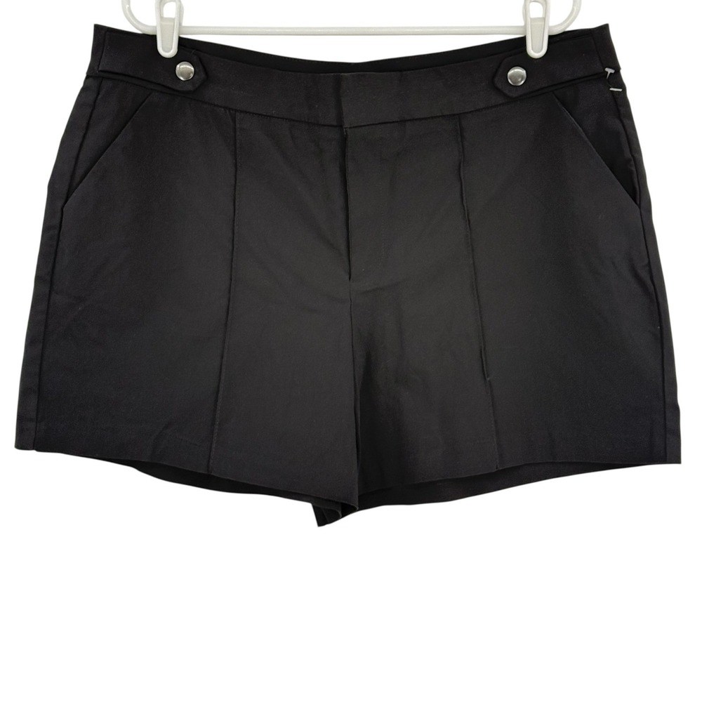 maurices Women's Stretch Black Chino Shorts Size XXL Pintuck Front NWOT